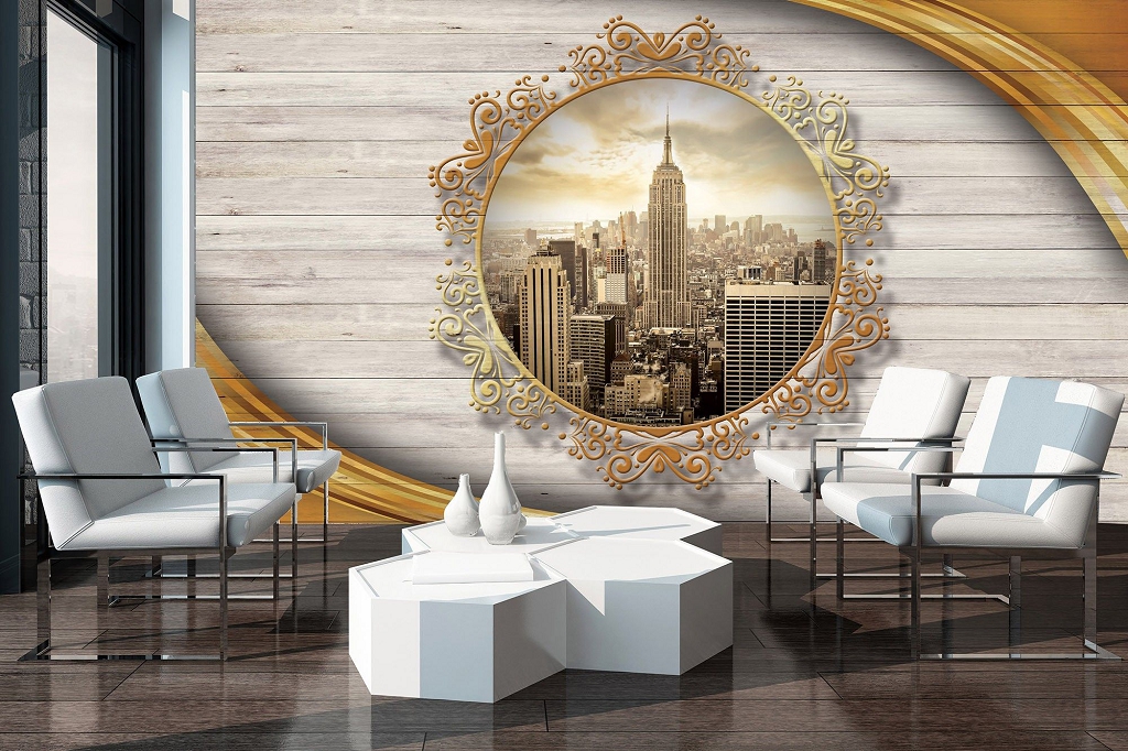 Флізелінові фотошпалери під дошку місто Нью-Йорк (10067V)+клей