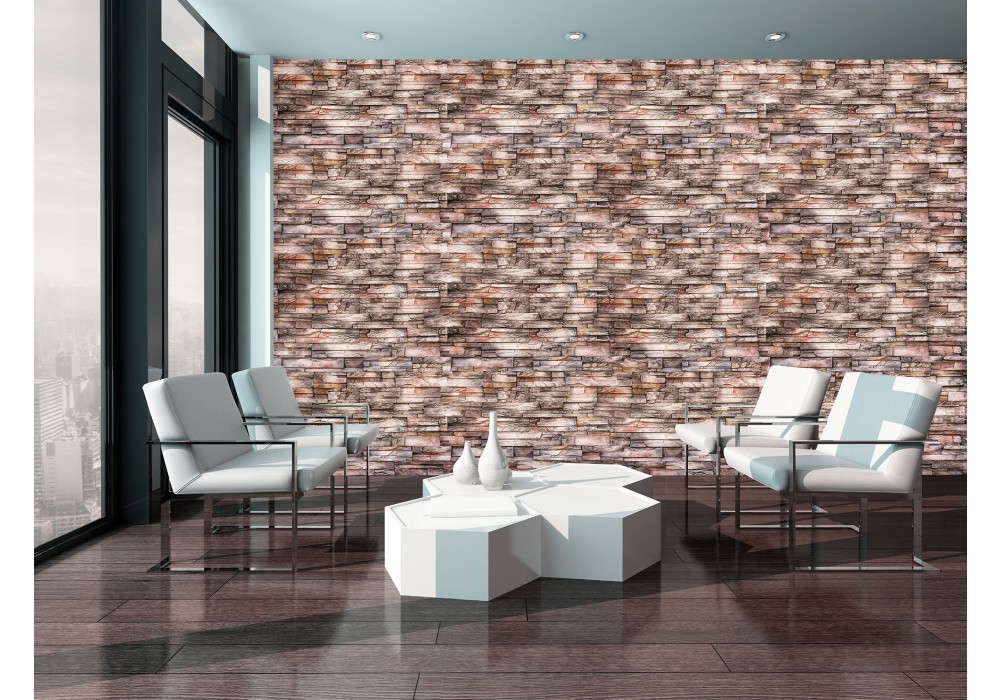 Флизелиновые фотообои кирпичная кладка стиль лофт 416x254 см Декоративные светлые камни (10183VEXXXL) +клей