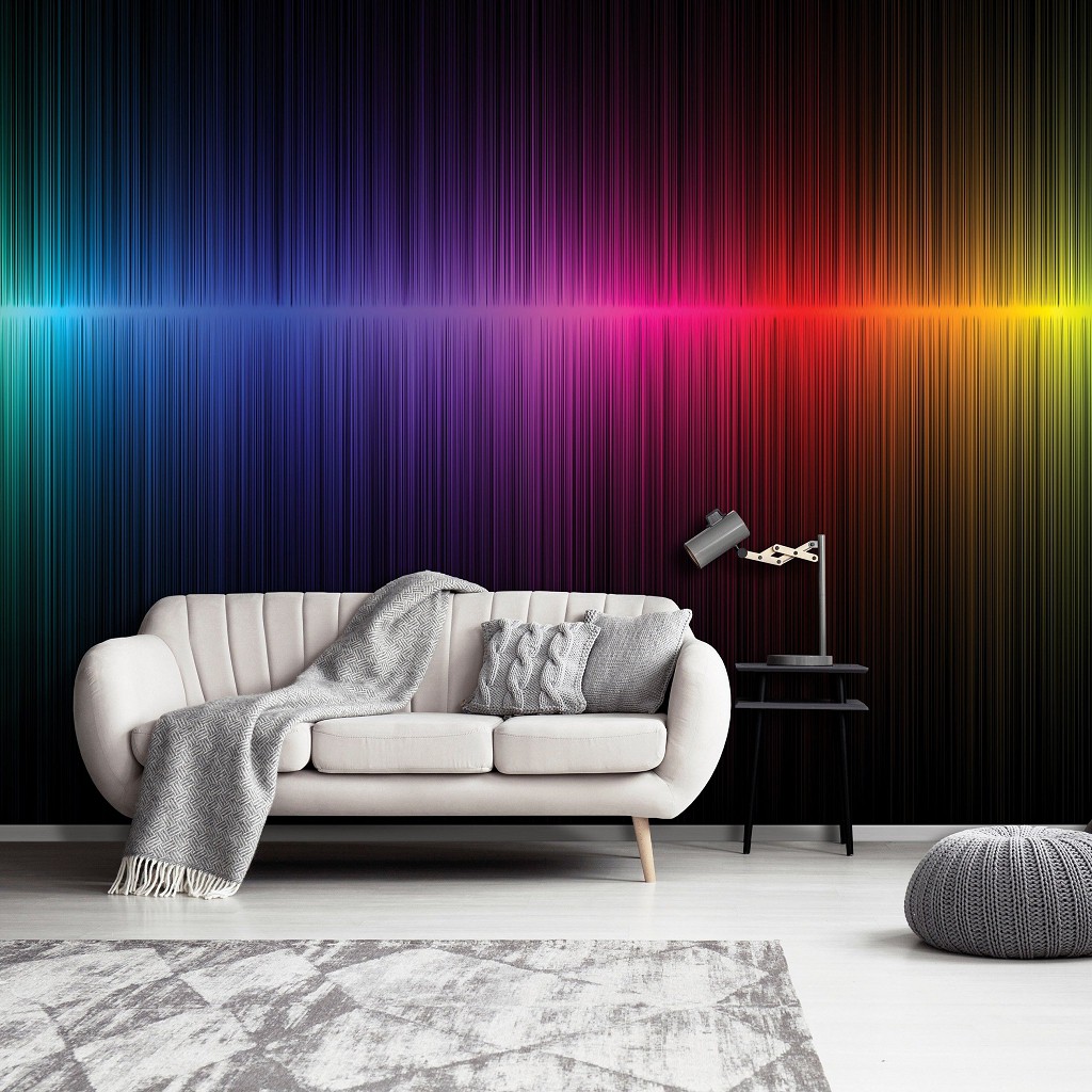 Абстракції флізелінові фотошпалери на стіні 520x318 см Райдужний графік (10441VEXXXXXL) +клей