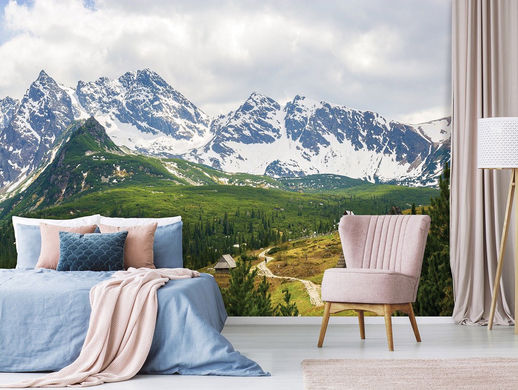 Флизелиновые фотообои с природой в интерьере 3Д горы Живописные Татры (10507V)+клей