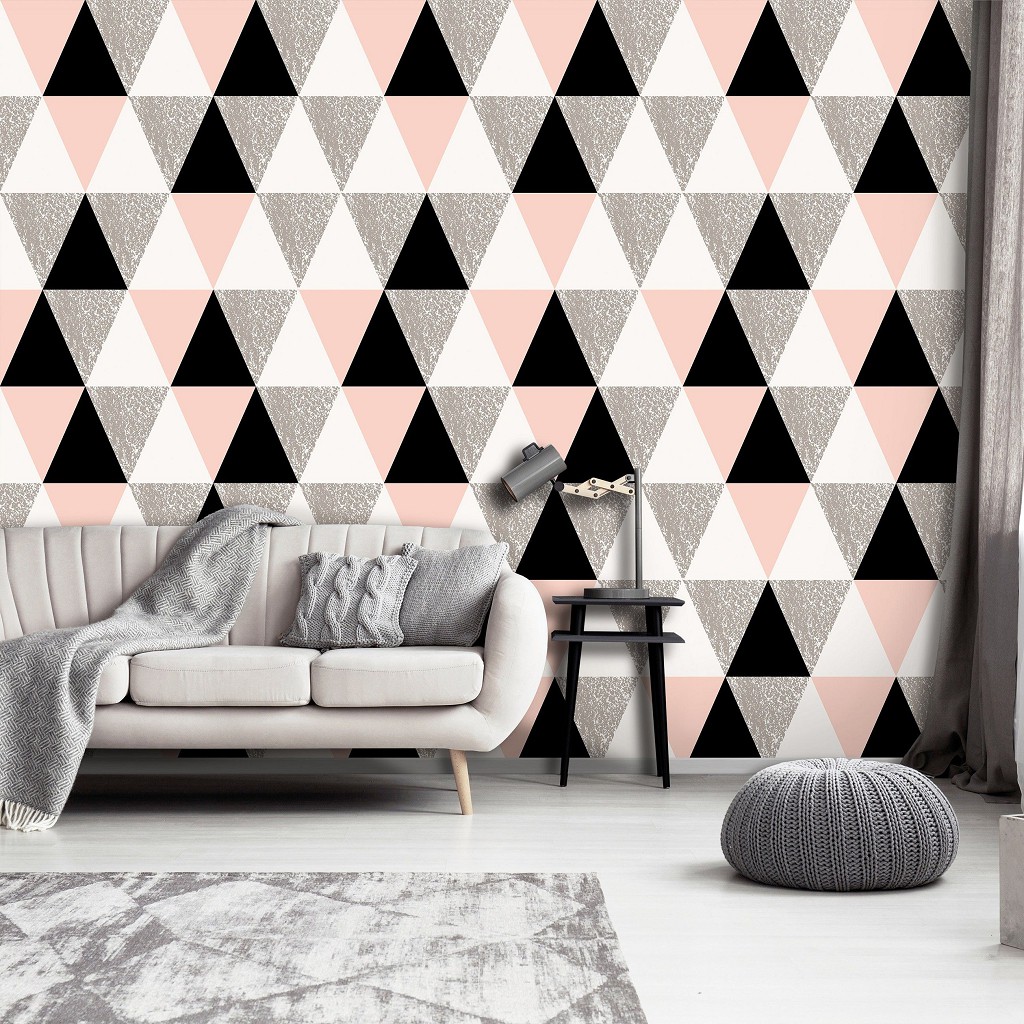 Флізелінові фотошпалери 416x290 см Абстракція трикутники сучасної мозаїки (10635VEXXXXL) +клей