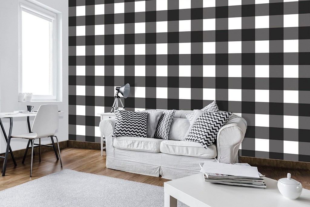 Флізелінові фотошпалери квадрати 416x254 см Чорно-білі клітини (10680VEXXXL) +клей