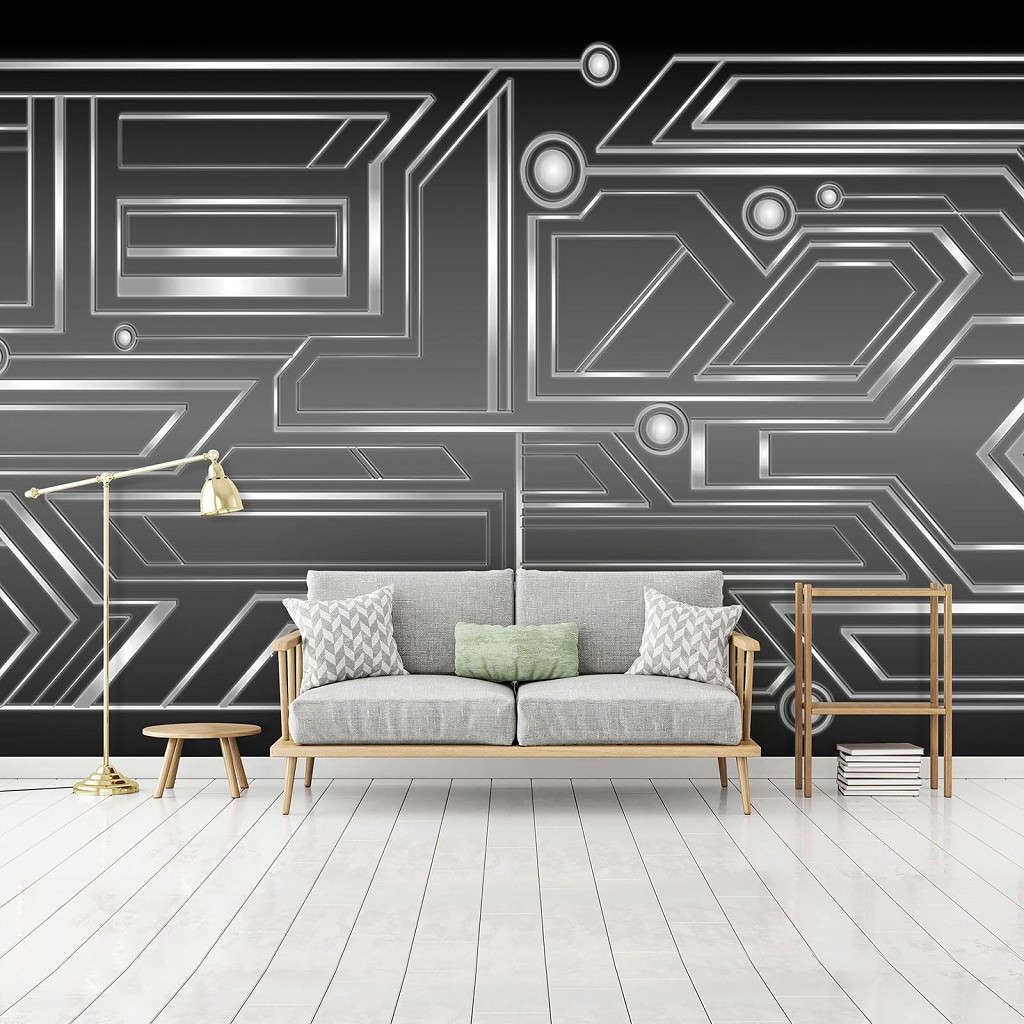 Флизелиновые фотообои геометрия 520x318 см Черно-белая абстракция (10720VEXXXXXL) +клей