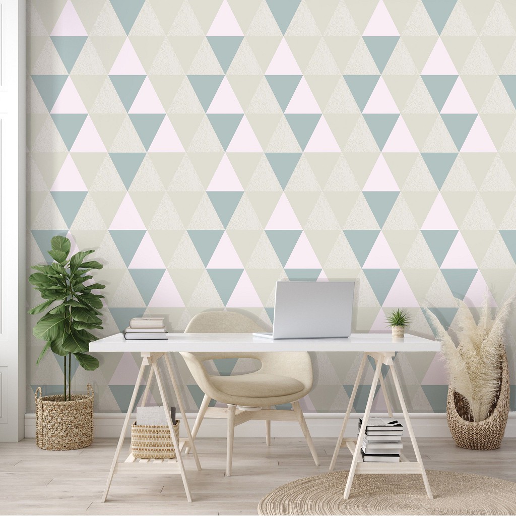 Флизелиновые фотообои с геометрическим рисунком 368x254 см Серые треугольники (10729V8) +клей