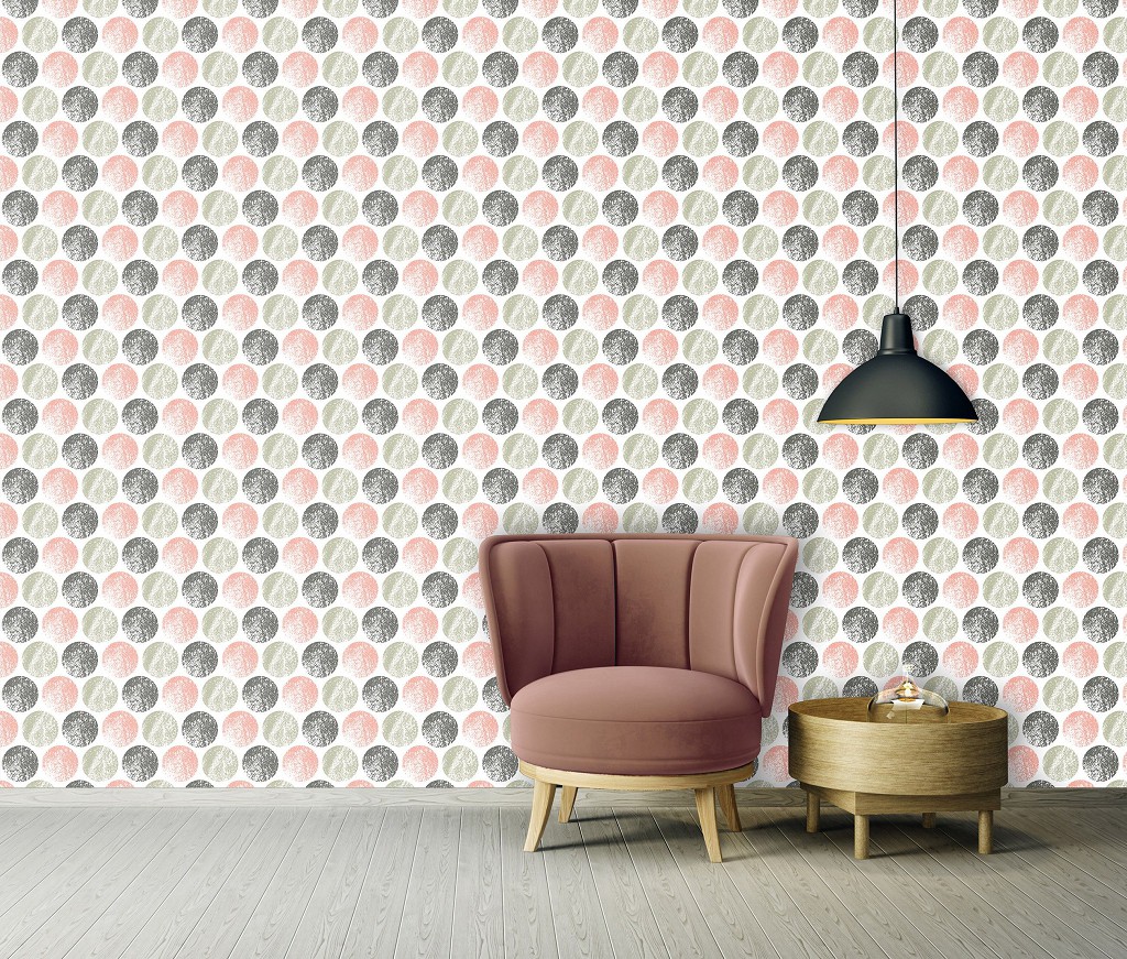 Флізелінові фотошпалери на кухню 312x219 см Мозаїка візерунок з кіл (10734VEXXL) +клей