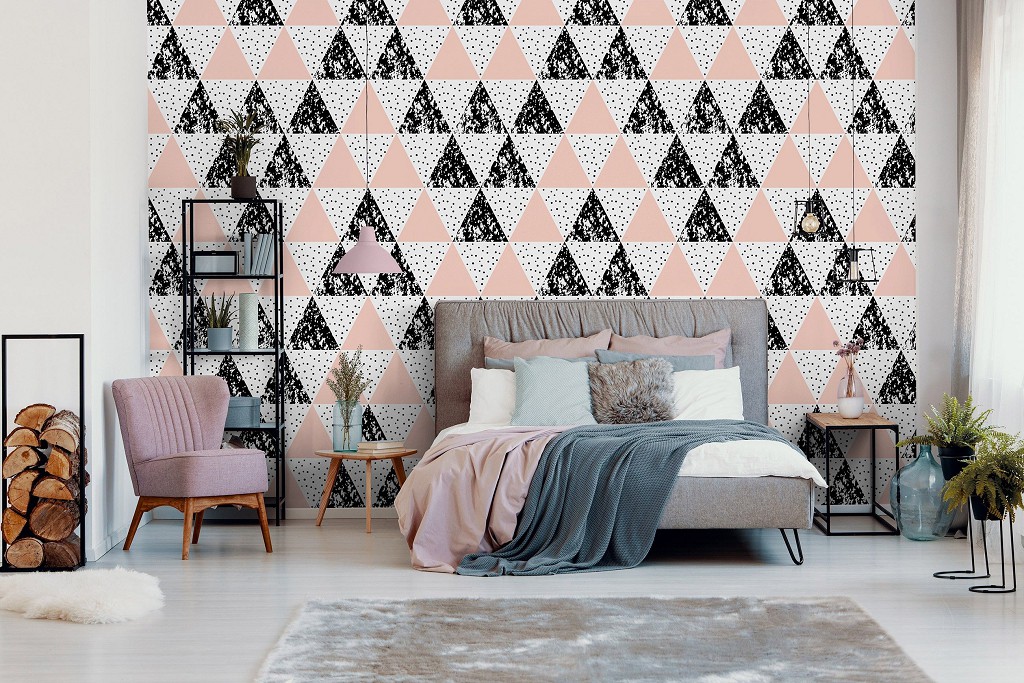 Флізелінові фотошпалери 460x300 см Мозаїка візерунок з трикутників (10739V12) +клей