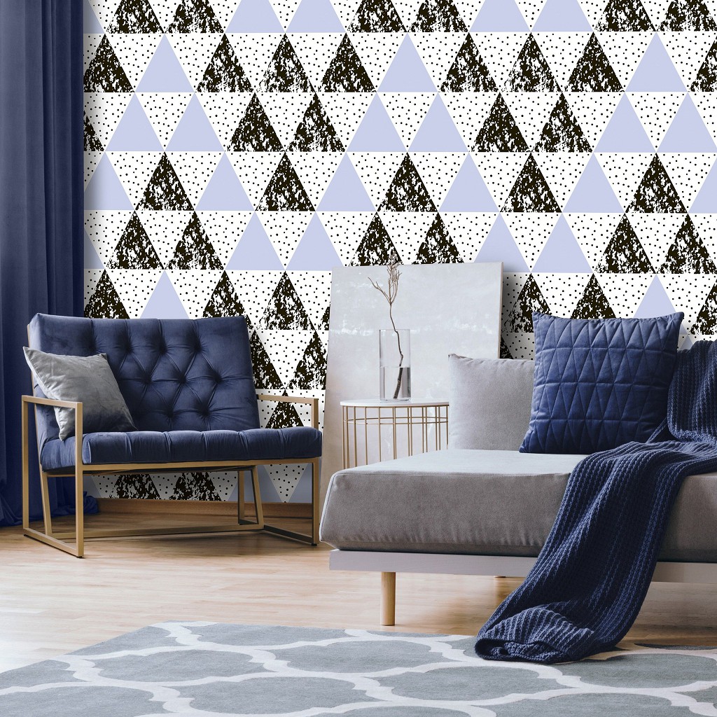 Флизелиновые фотообои абстракция в интерьере 312x219 см Мозаика из треугольников (10740VEXXL) +клей