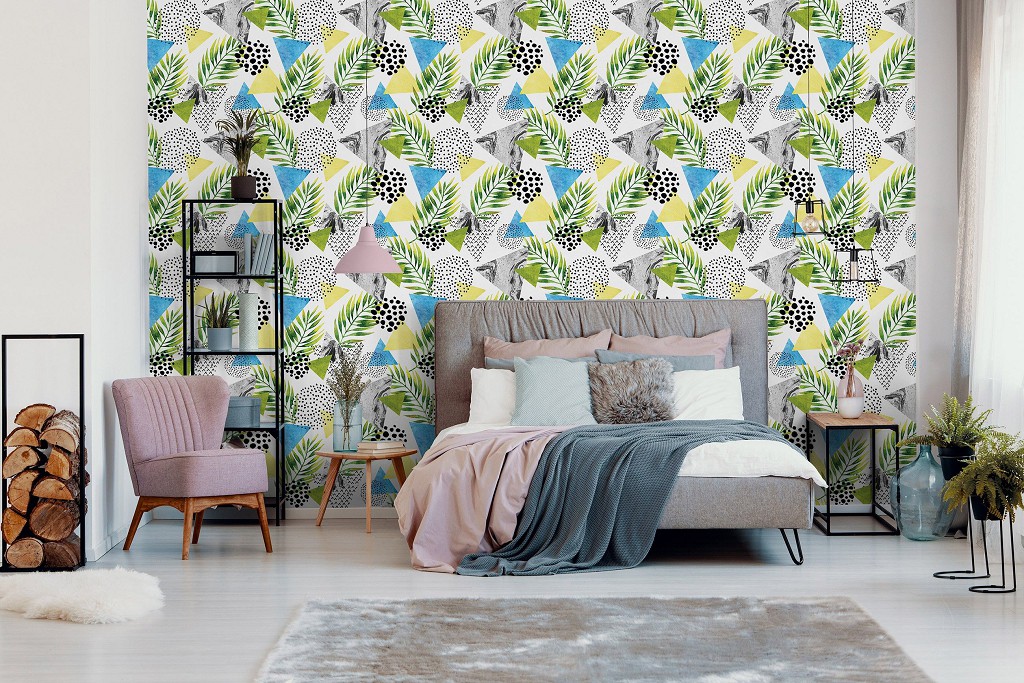 Флизелиновые фотообои 416x290 см Треугольники и листья (10751VEXXXXL) +клей