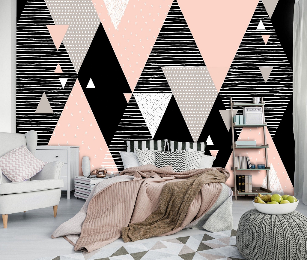 Флизелиновые фотообои абстракция 416x290 см Декор из треугольников (10752VEXXXXL) +клей