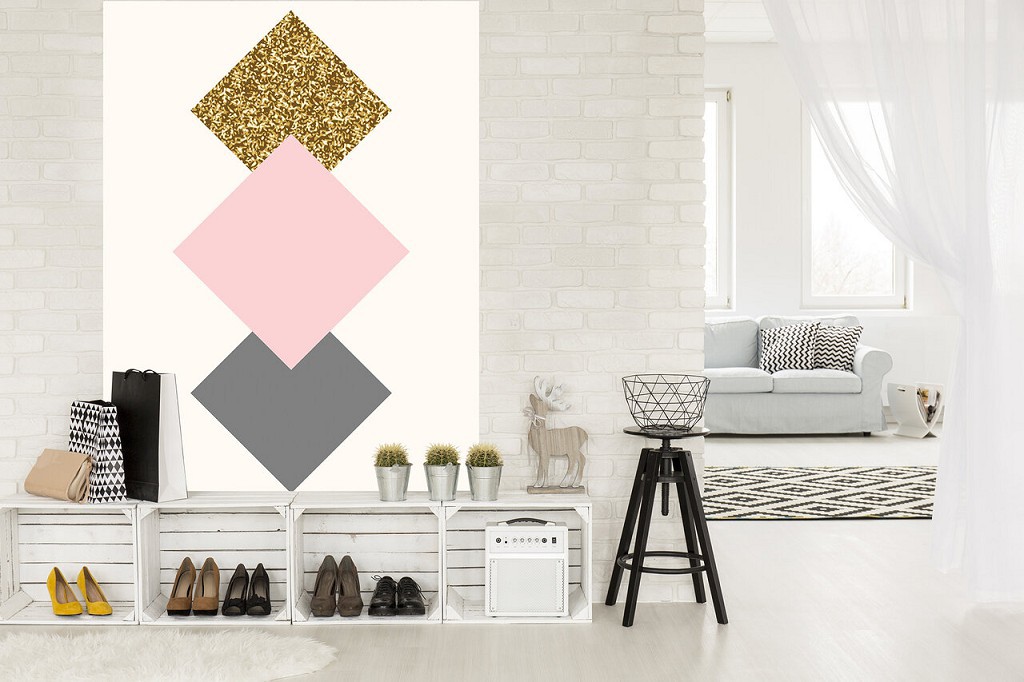 Флізелінові фотошпалери в коридор 206x275 см Ромби (10756VEA)+клей