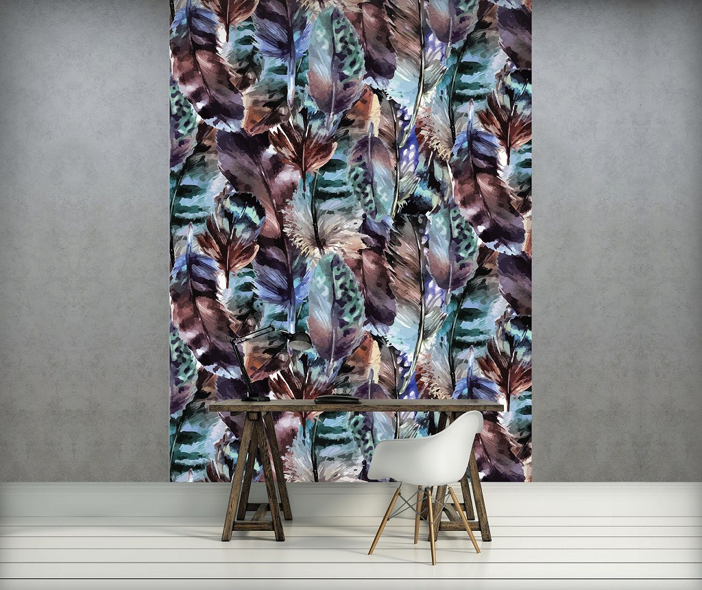 Флізелінові фотошпалери для стін птиці 184x254 см Гарне пір'я (10920V4A)+клей