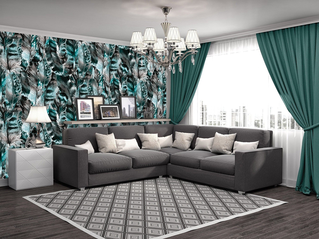 Флизелиновые фотообои фото природы Красивые зеленые перья (10921V)+клей