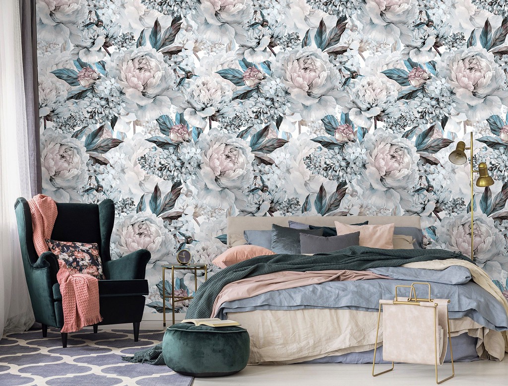 Фото шпалери квіти 368x254 см Троянди і квіти бузку 10936P8+клей