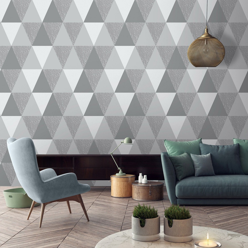 Флизелиновые фотообои с геометрическими фигурами Шаблон Треугольников (10952V)+клей