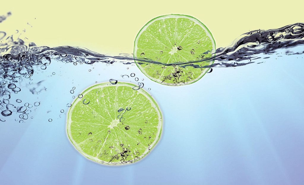 Флизелиновые фотообои 416x254 см Лайм в воде (109VEXXXL)+клей