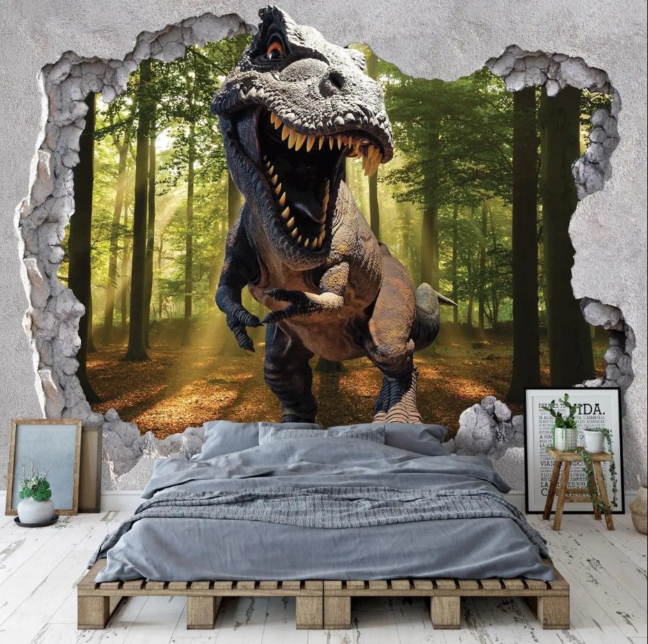 Флизелиновые фотообои животные 368x280 см 3d Динозавр (11034V10) +клей