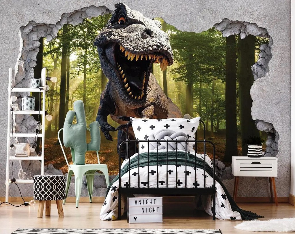 Флізелінові фотошпалери 3 д тварини 460x300 см Динозавр (11034V12) +клей