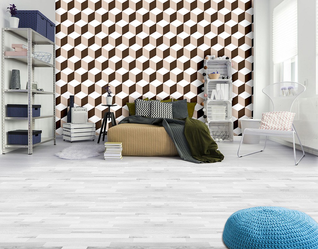 Флизелиновые фотообои 368x254 см Куб 3D абстракция квадратов (11047V8) +клей