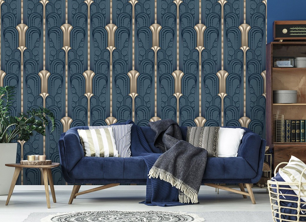 Флизелиновые фотообои на всю стену 368x254 см Абстракция темные узоры в линиях (11277V8) +клей