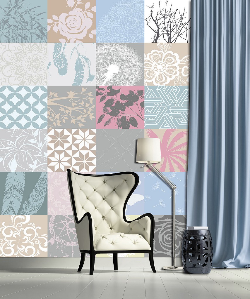 Флизелиновые красивые фото обои абстракция 184x254 см Плитки (11286V4A)+клей