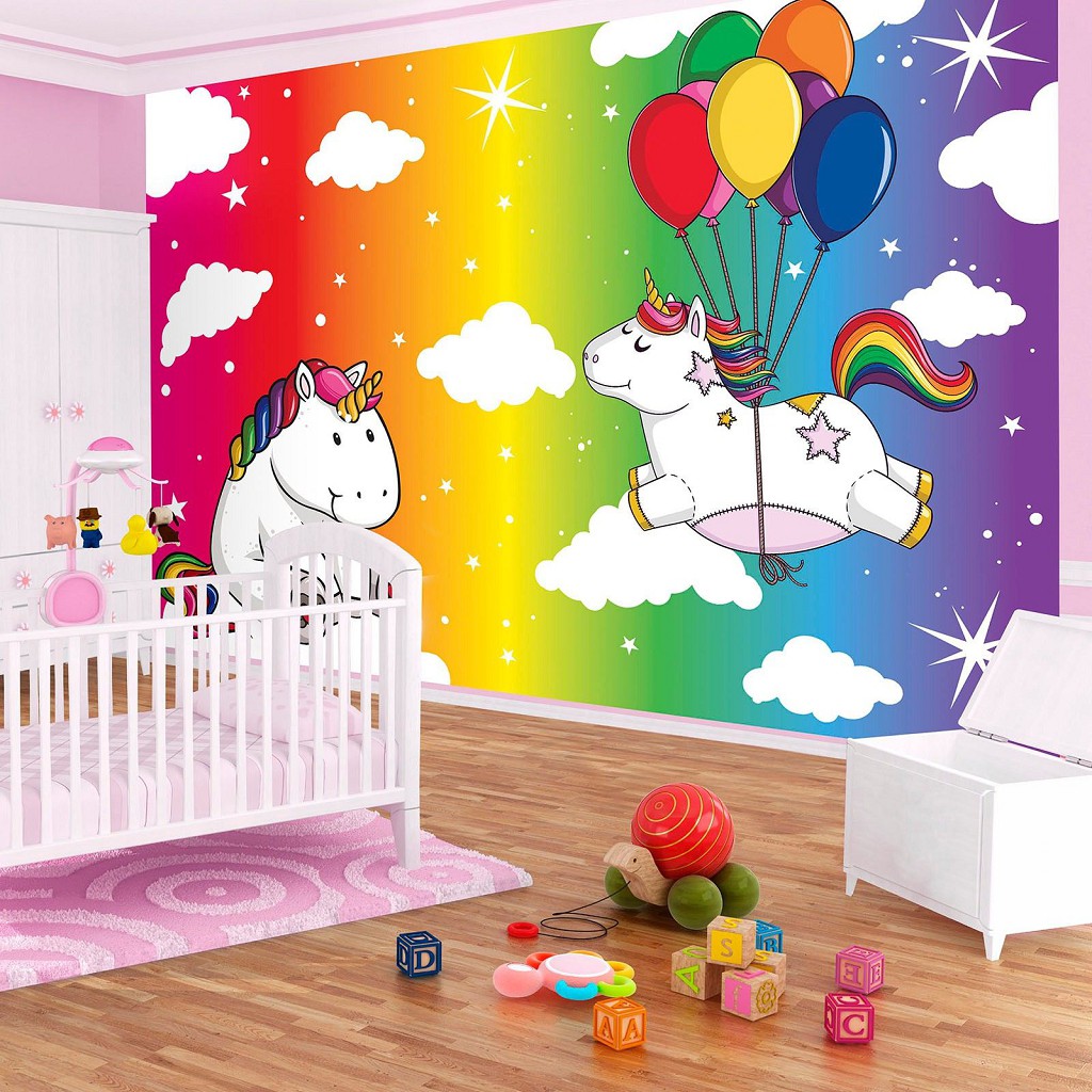 Флізелінові фотошпалери для дитячої 312x219 см Єдиноріг (11331VEXXL)+клей