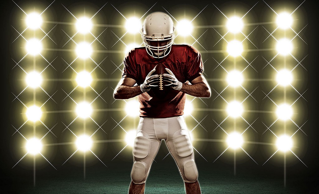 Флізелінові фотошпалери 312x219 см Американський футболіст з м'ячем для регбі (1136VEXXL)+клей