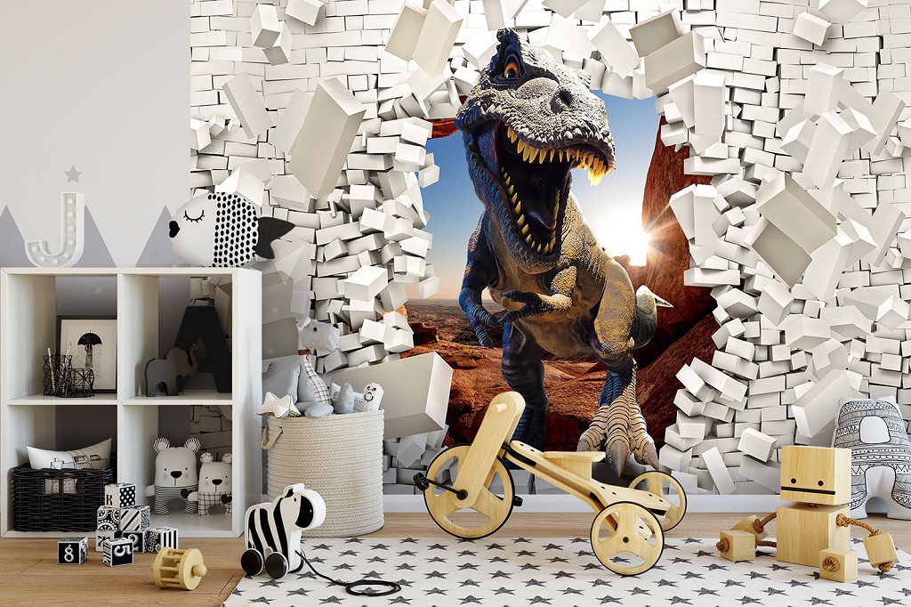 Флизелиновые фото обои 3d 368x254 см Злой динозавр (11461V8)+клей
