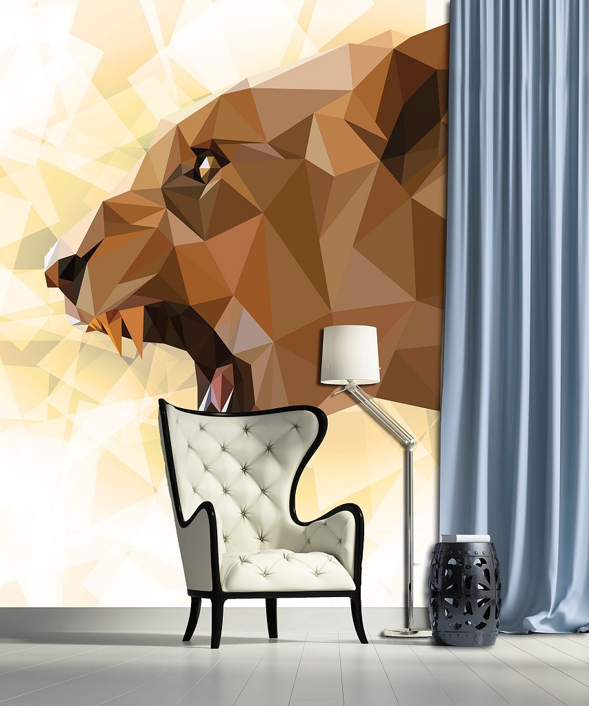 Флізелінові фото шпалери геометрія 184x254 см Лев (11558V4A)+клей