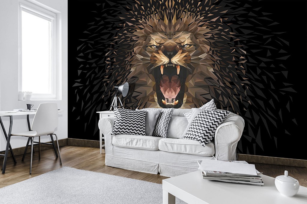 Геометрия на флизелиновых фото обоях 254x184 см Лев (11559V4)+клей
