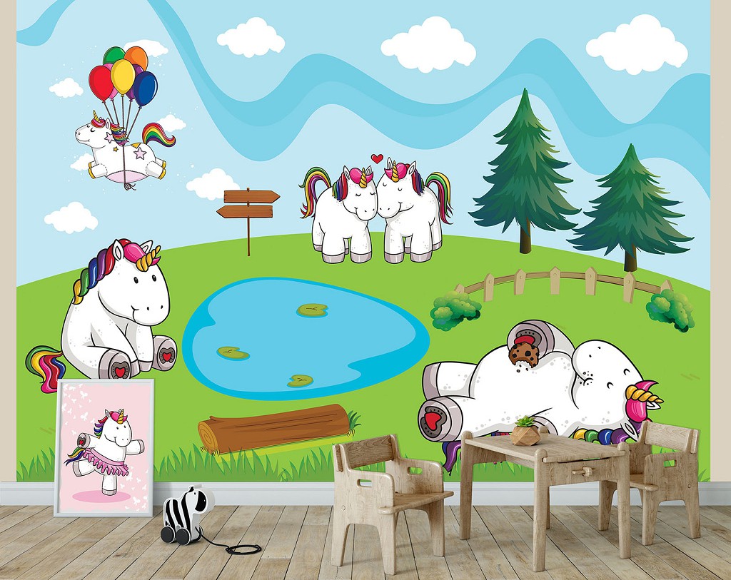 Флізелінові фото шпалери 254x184 см Єдиноріг (11587V4)+клей