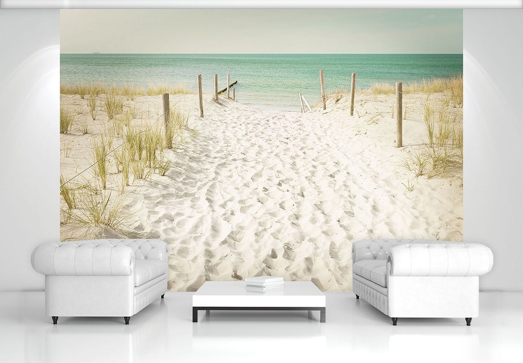 Флізелінові 3D фотошпалери морські 416x254 см пляж (11599VEXXXL)+клей