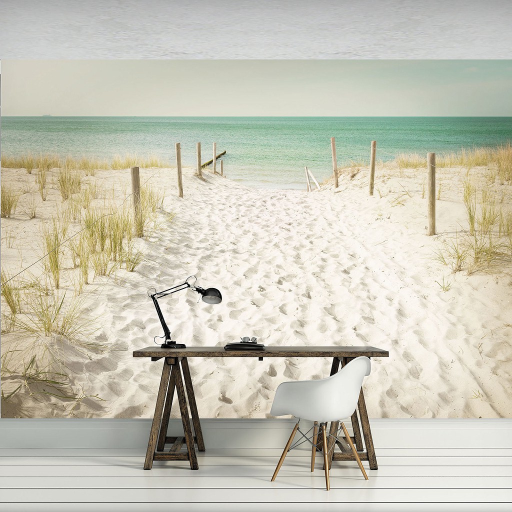 Флізелінові фотошпалери 3D море 312x219 см пляж (11599VEXXL)+клей