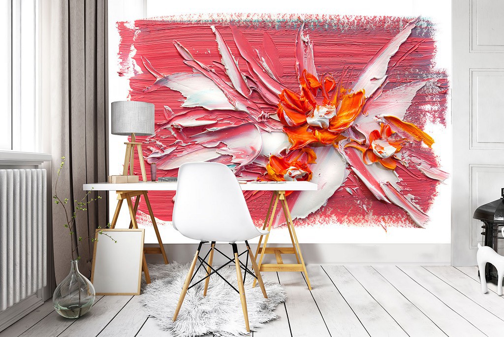 Флізелінові фото шпалери 254x184 см Олійні квіти (11603V4)+клей