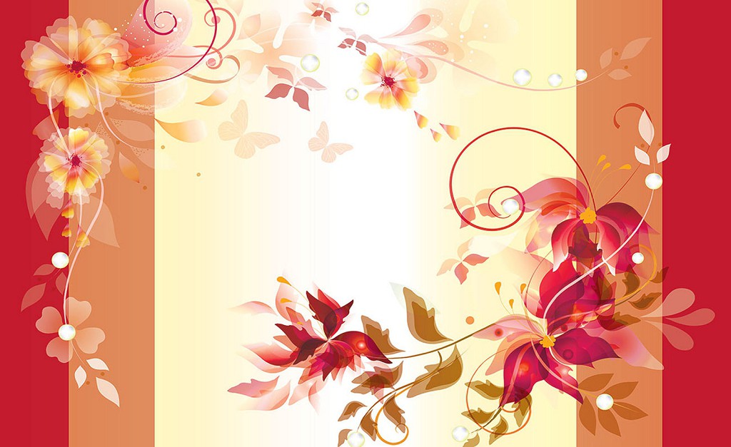 Флізелінові фотошпалери в зал фото 416x254 см Квітковий мотив на світлому фоні (1162VEXXXL)+клей