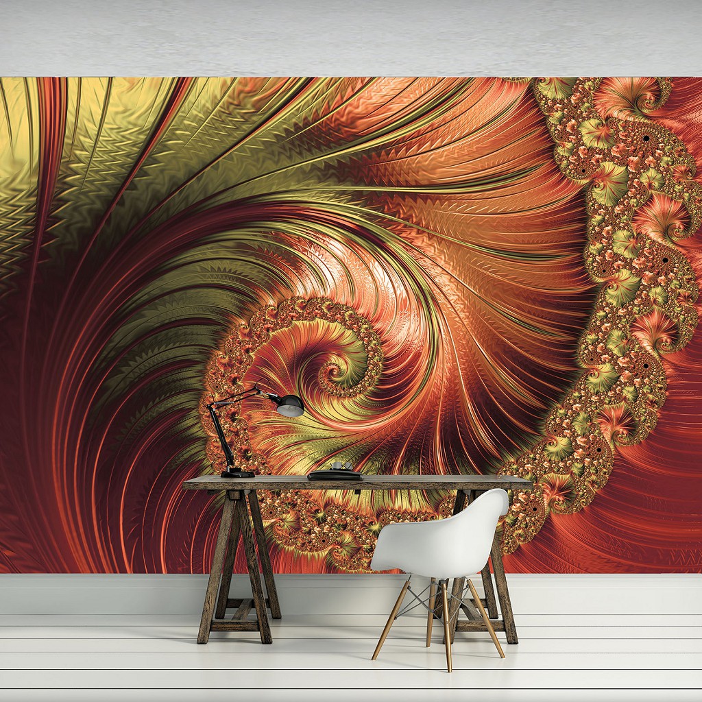 Сучасні флізелінові фотошпалери 520x318 см Кругова різнокольорова абстракція (11721VEXXXXXL) +клей