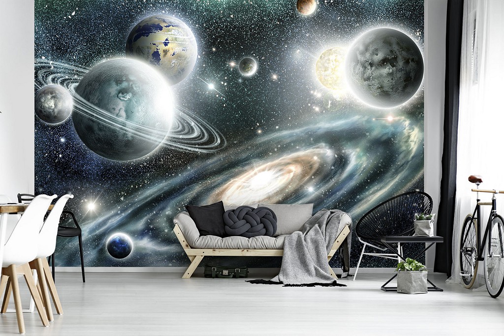 Флизелиновые фотообои для детской 416x290 см Космос и звезды (11896VEXXXXL)+клей