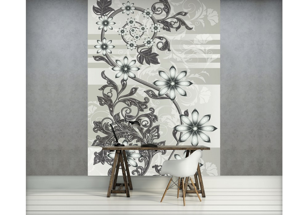 Флізелінові фотошпалери 206x275 см Квіти на вензелях (1201VEA)+клей