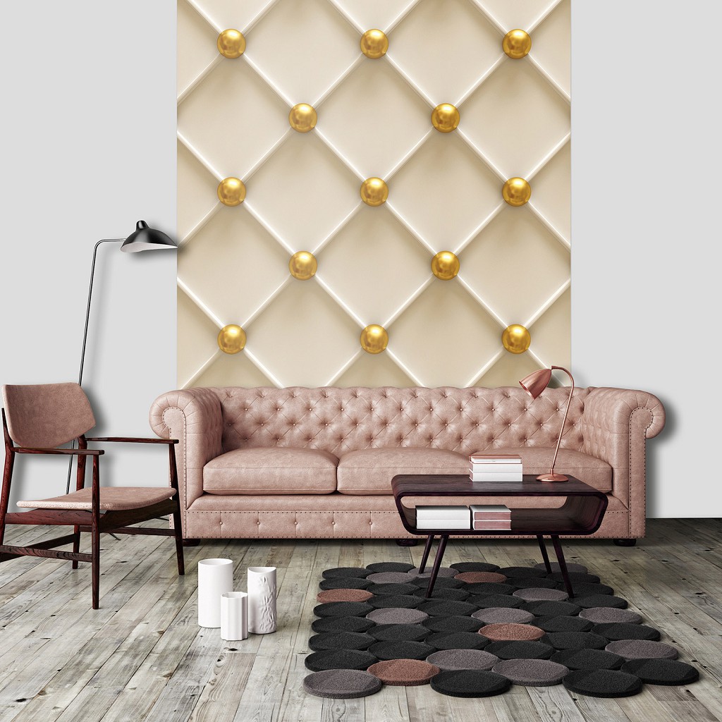 Флізелінові фото шпалери 184x254 см Золоті маленькі кульки (12124V4A)+клей