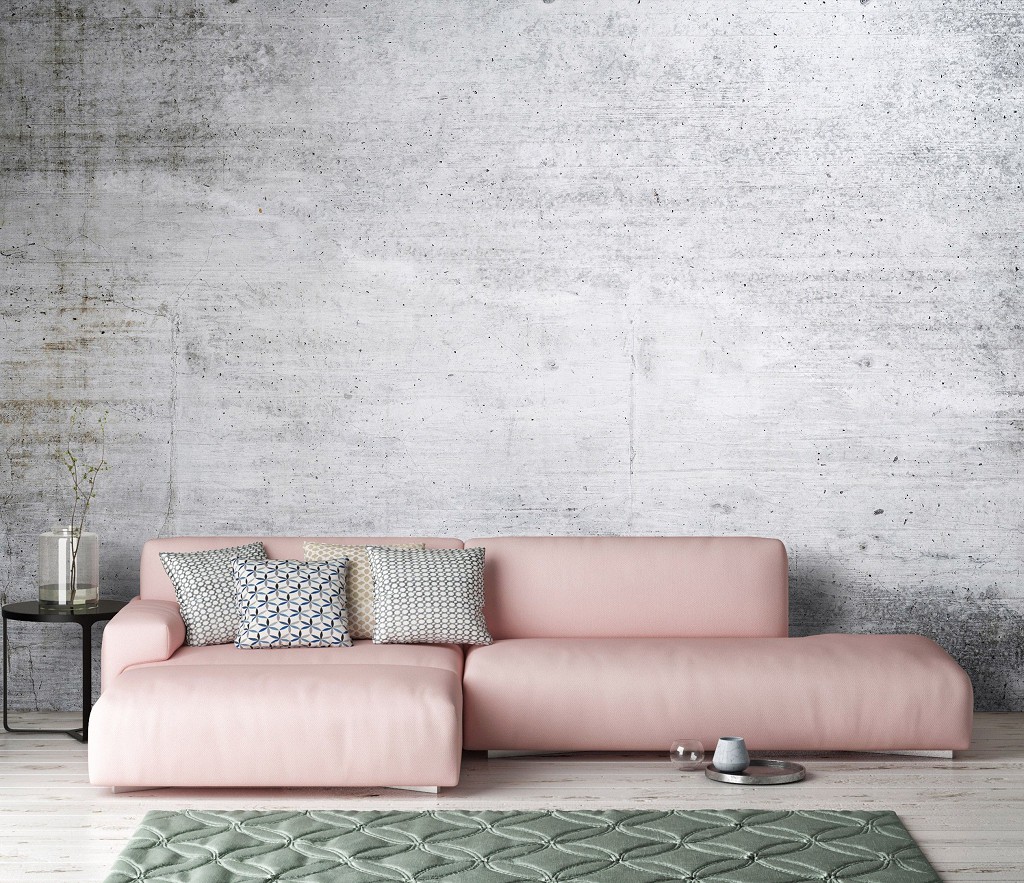 Винтажные флизелиновые фотообои 416x254 см Имитация Структура Светло-серый Бетон (12138VEXXXL) +клей