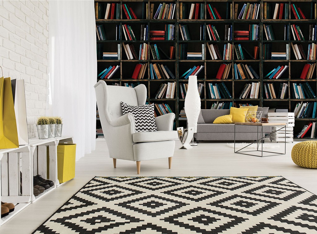 Повторяющийся узор на флизелиновых фото обоях 368x280 см Книжный шкаф из темного дуба (12168V10) +клей