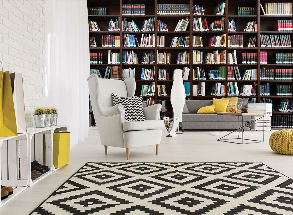 Флізелінові фото шпалери книжкові полиці в інтер'єрі 312x219 см Бібліотека (12170VEXXL)+клей