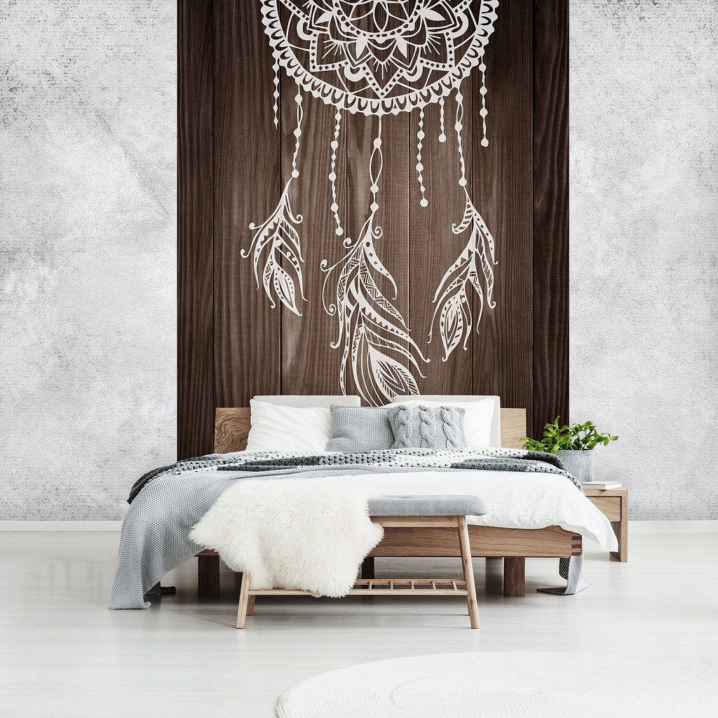 Флізелінові фото шпалери під дерево 206x275 см стиль Бохо (12319VEA)+клей