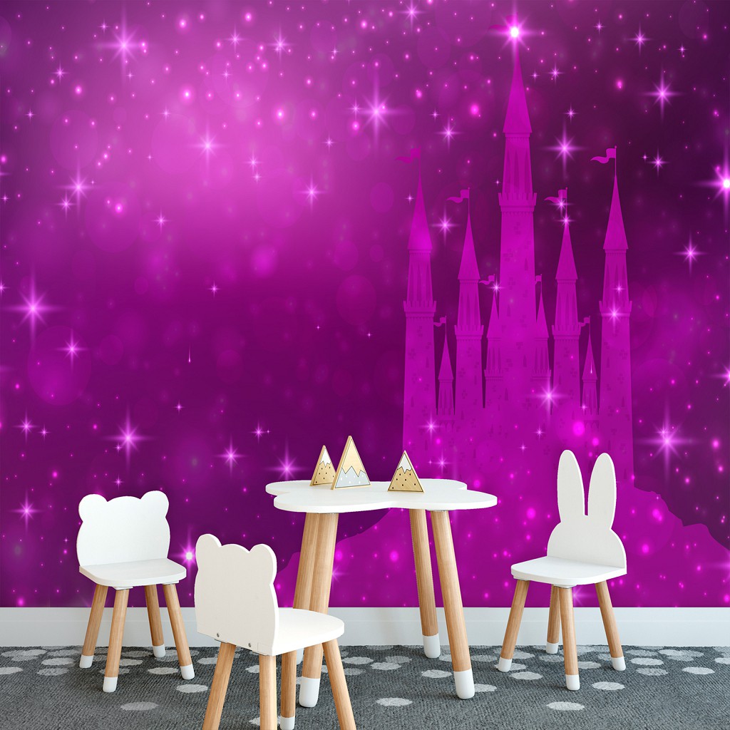 Флизелиновые детские фотообои дисней 368x254 см Замок для девочки Розовый дворец (12538V8) +клей