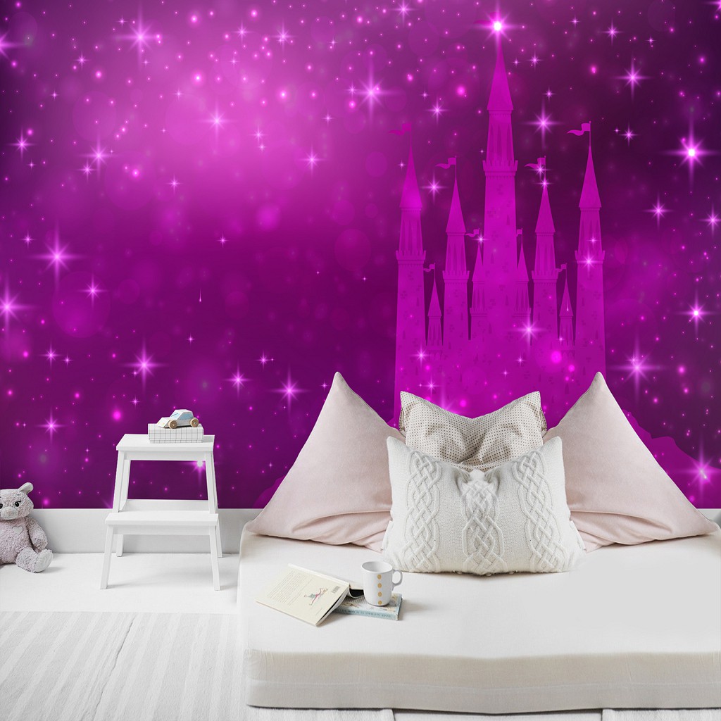 Флизелиновые детские фотообои дисней 520x318 см Замок для девочки Розовый дворец (12538VEXXXXXL) +клей