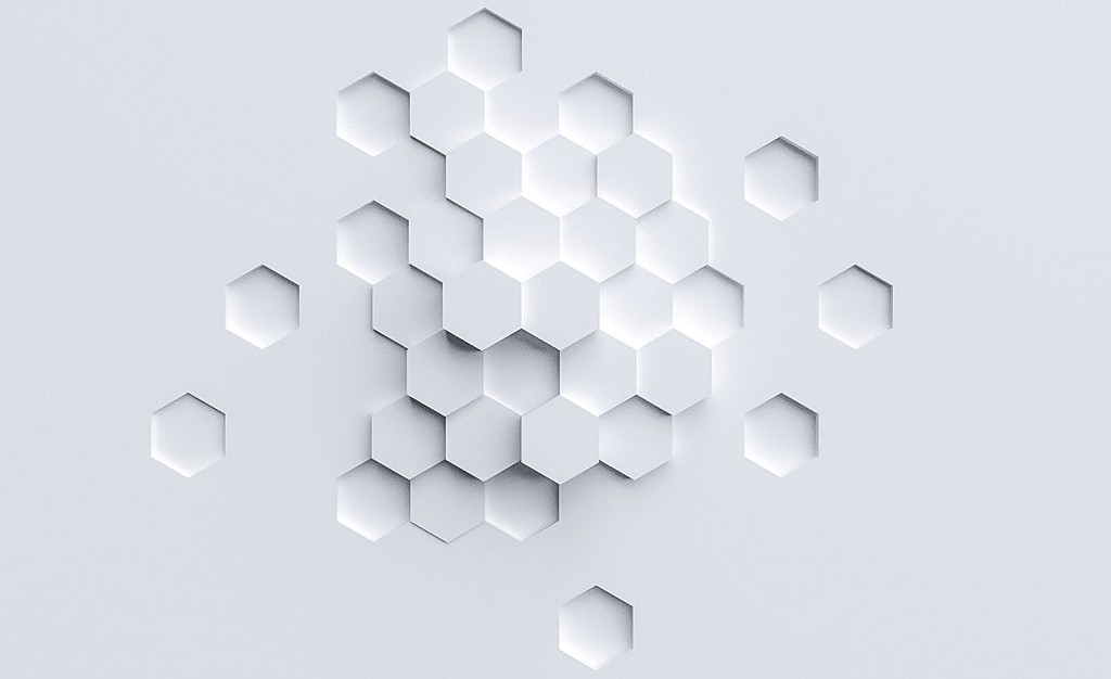 Флізелінові фотошпалери 312x219 см 3д Соти - Білі шестигранники на стіні (12556VEXXL) +клей
