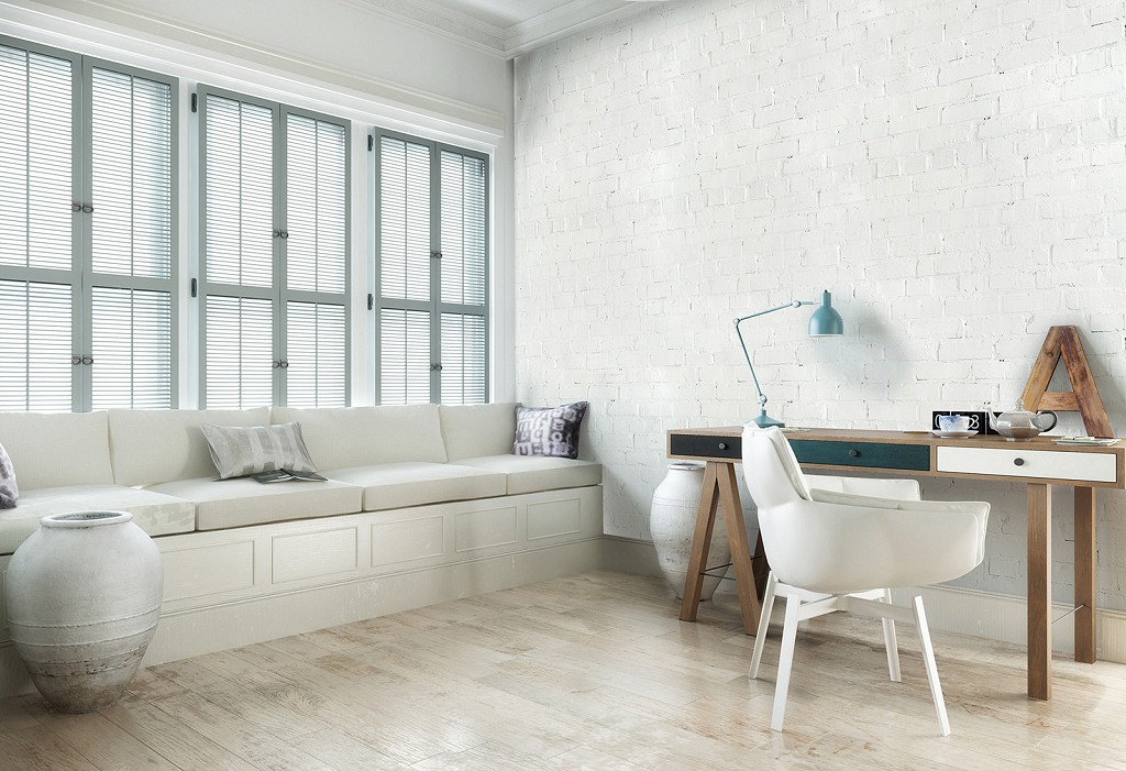 Флизелиновые фотообои стиль лофт 416x254 см Белая кирпичная стена (12581VEXXXL) +клей