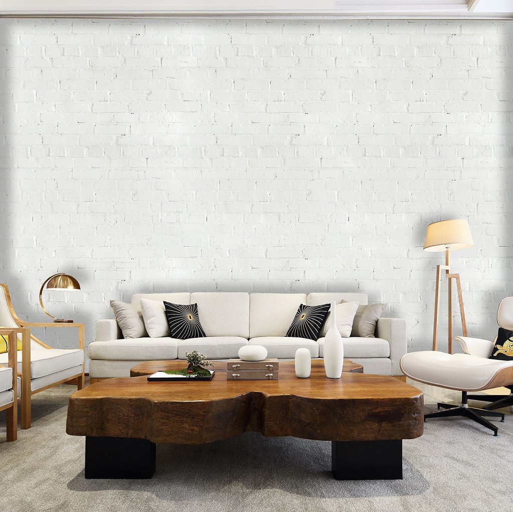 Флизелиновые фото обои кирпичиком 254x184 см Белый кирпич (12581V4)+клей