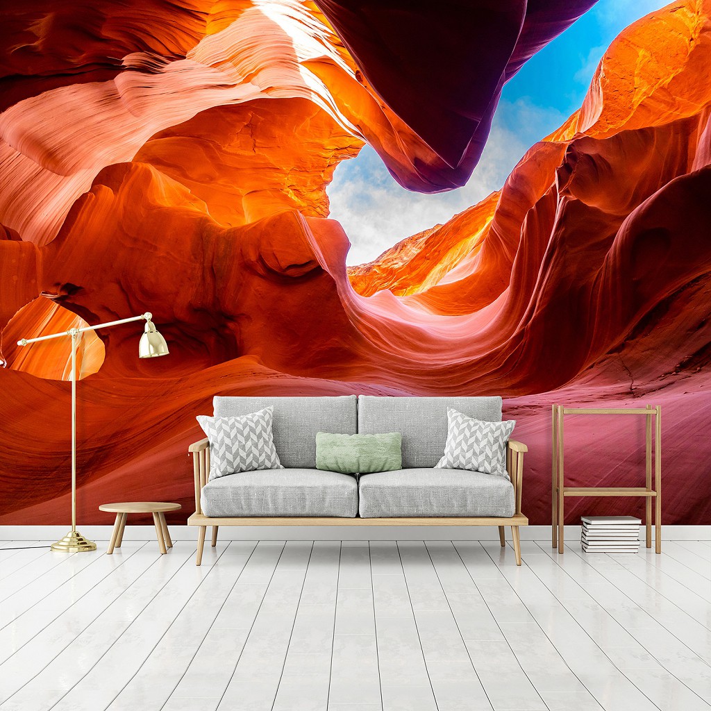 Флизелиновые 3д фотообои горы пейзаж ландшафт 312x219 см Каньон Антилопы в Аризоне (12662VEXXL) +клей