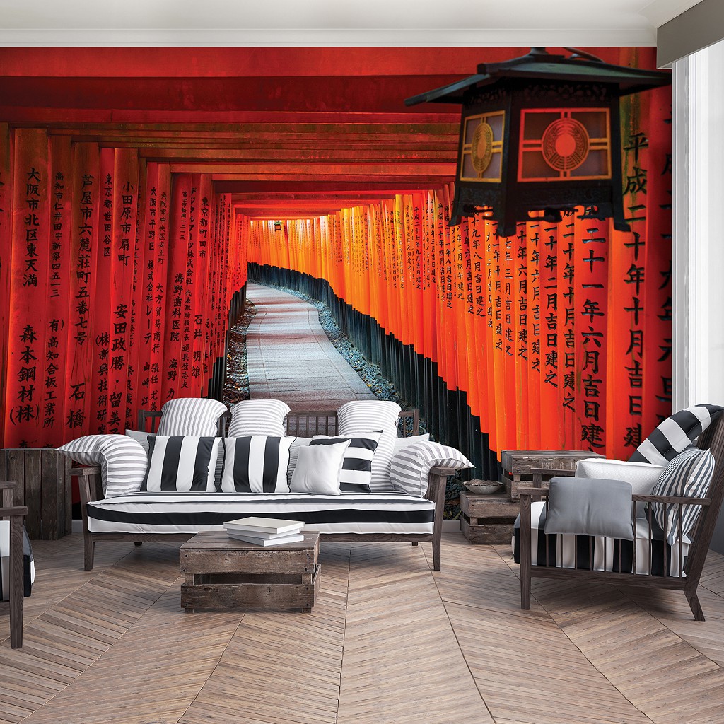 Флізелінові фото шпалери 3D Азія Японія Шлях 312x219 см Святилище Фусімі Інірі (12663VEXXL)+клей