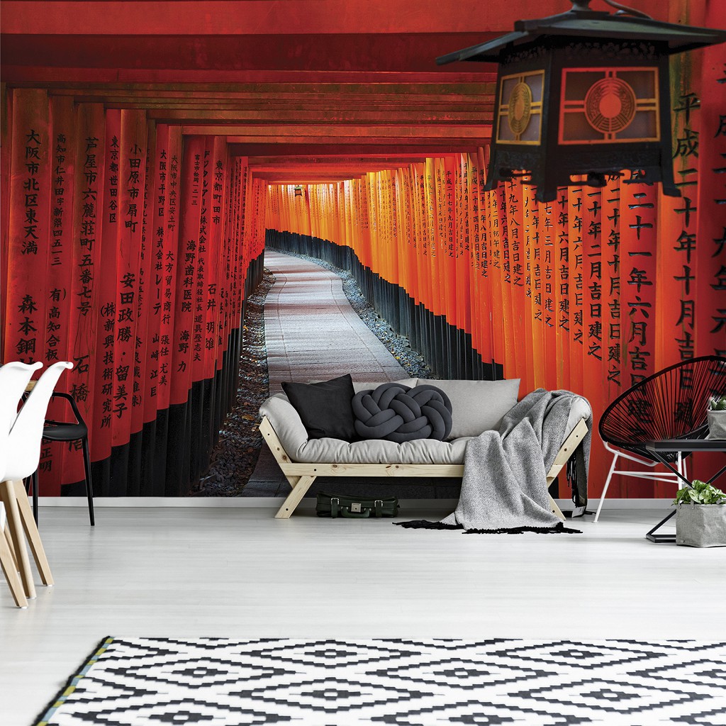 Флизелиновые фото обои 3D Азия Япония Путь 368x254 см Святилище Фусими Инари (12663V8)+клей
